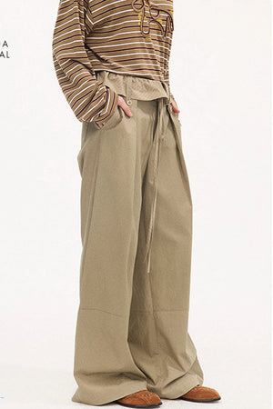 Striped Patchwork Straight-Leg Pants