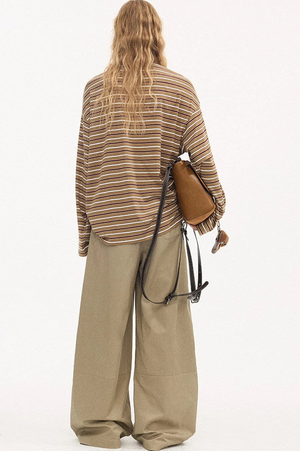 Striped Patchwork Straight-Leg Pants