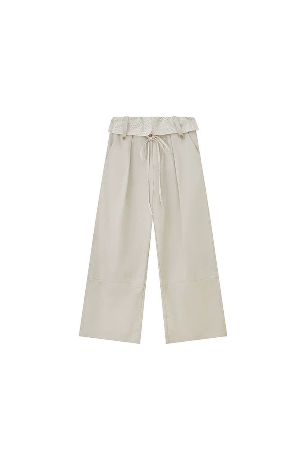 Striped Patchwork Straight-Leg Pants