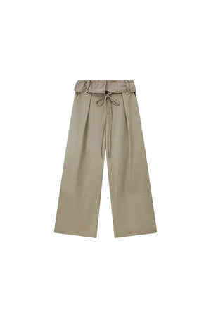 Striped Patchwork Straight-Leg Pants