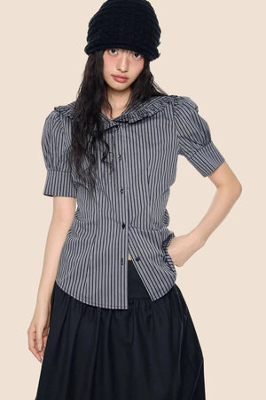 Striped Puff Sleeve Shirt