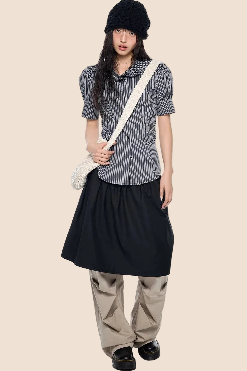 Striped Puff Sleeve Shirt