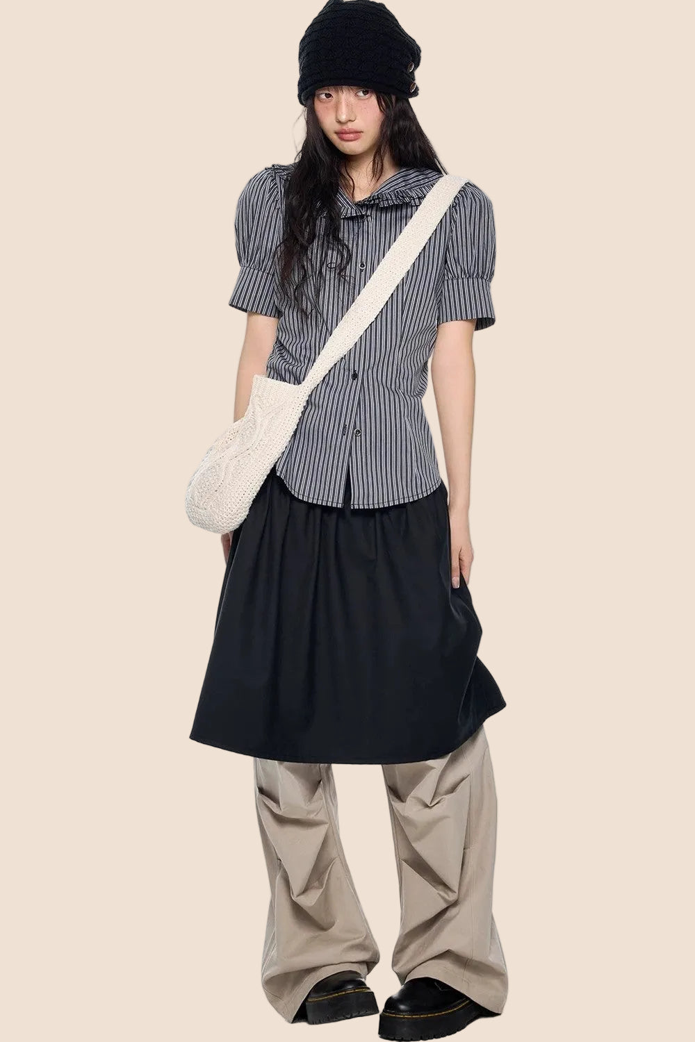 Striped Puff Sleeve Shirt