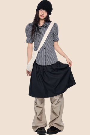 Striped Puff Sleeve Shirt