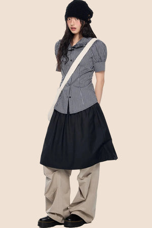 Striped Puff Sleeve Shirt