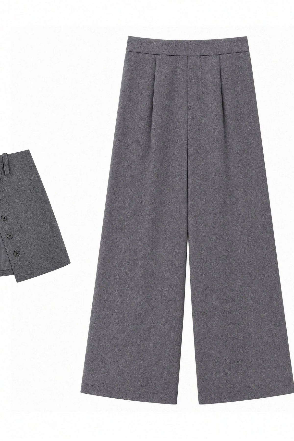 Striped Shirt With Wide-Leg Pants Set-Up