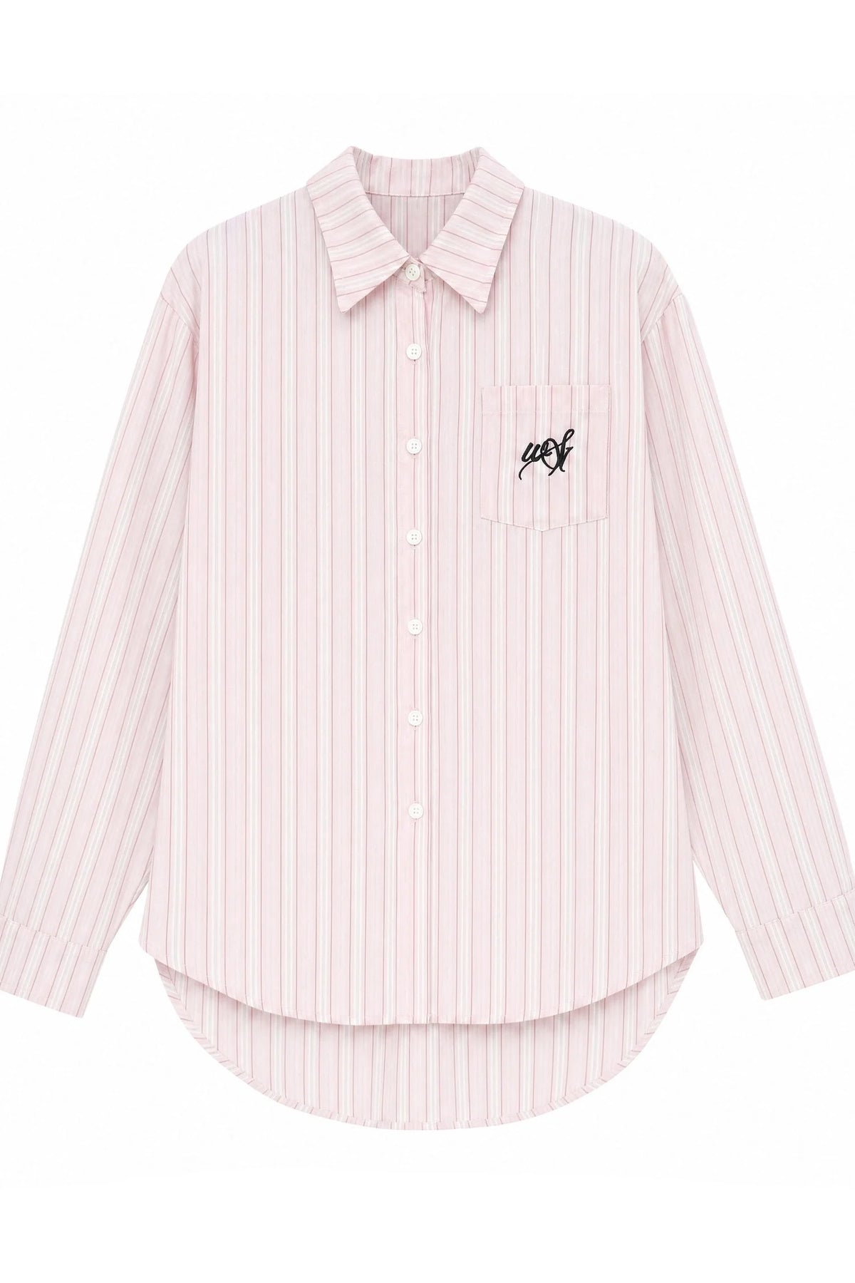Striped Shirt With Wide-Leg Pants Set-Up