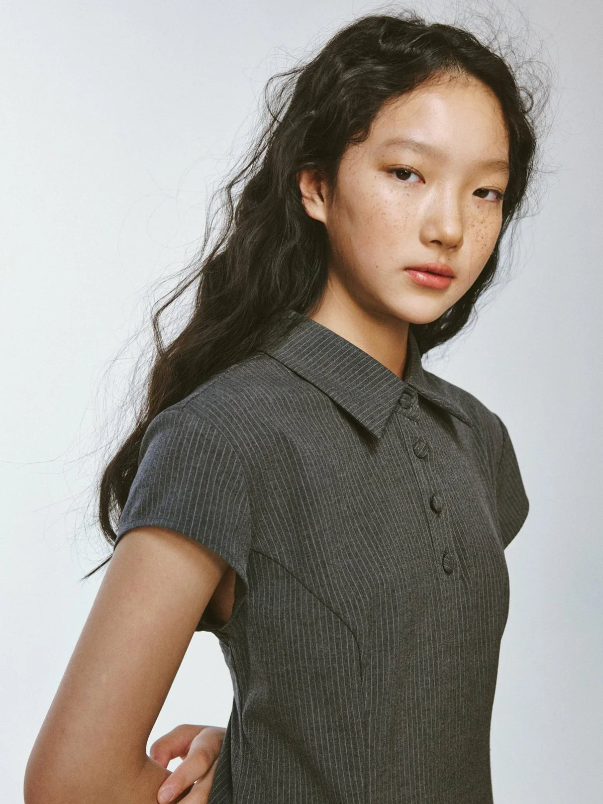 Striped Slim Fit Pleated Dress