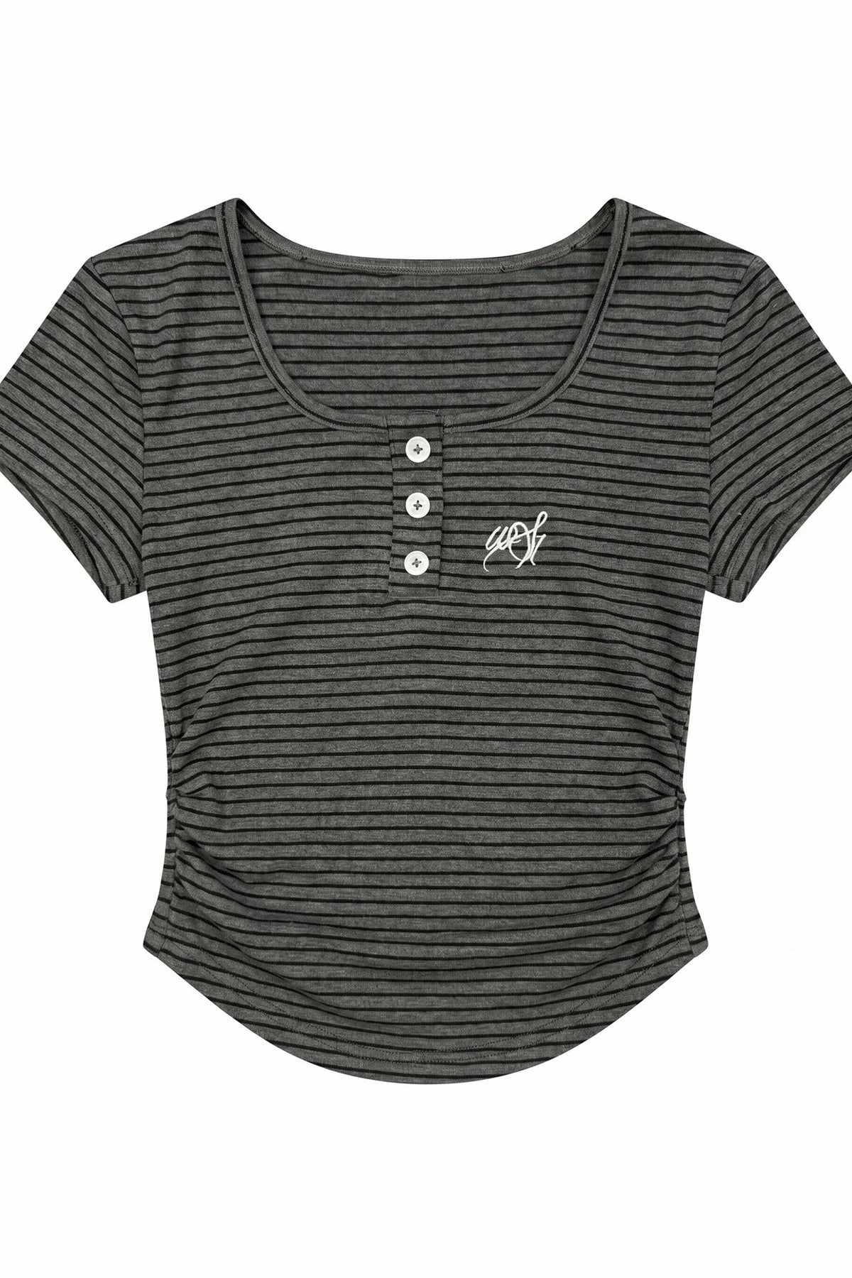 Striped Slim-Fit T-Shirt and Flared Pants Set-Up