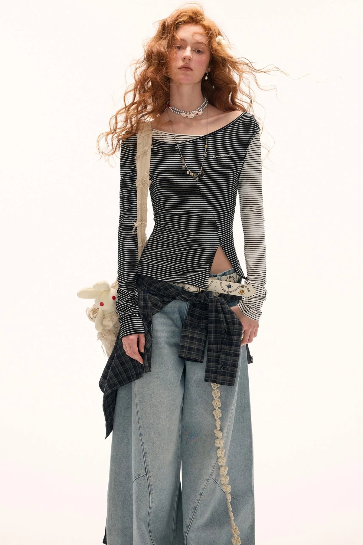 Striped Slim Long-Sleeved Top