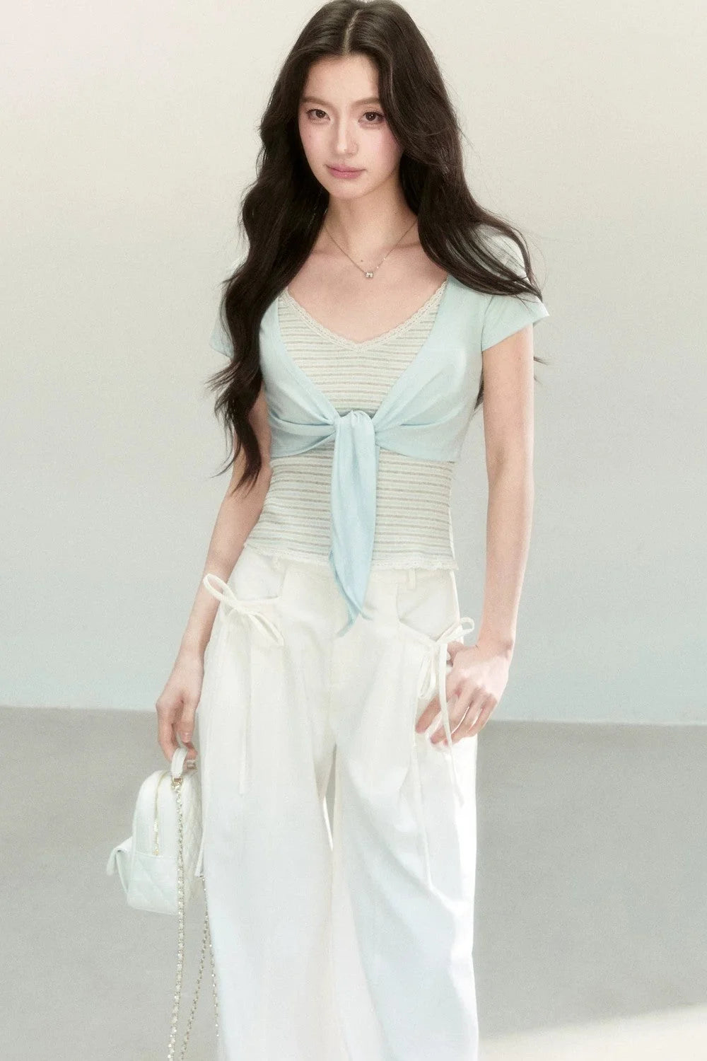Striped Tencel Knit Camisole Set