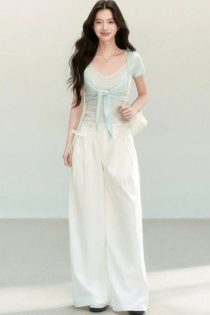 Striped Tencel Knit Camisole Set