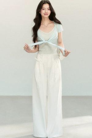 Striped Tencel Knit Camisole Set