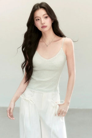 Striped Tencel Knit Camisole Set