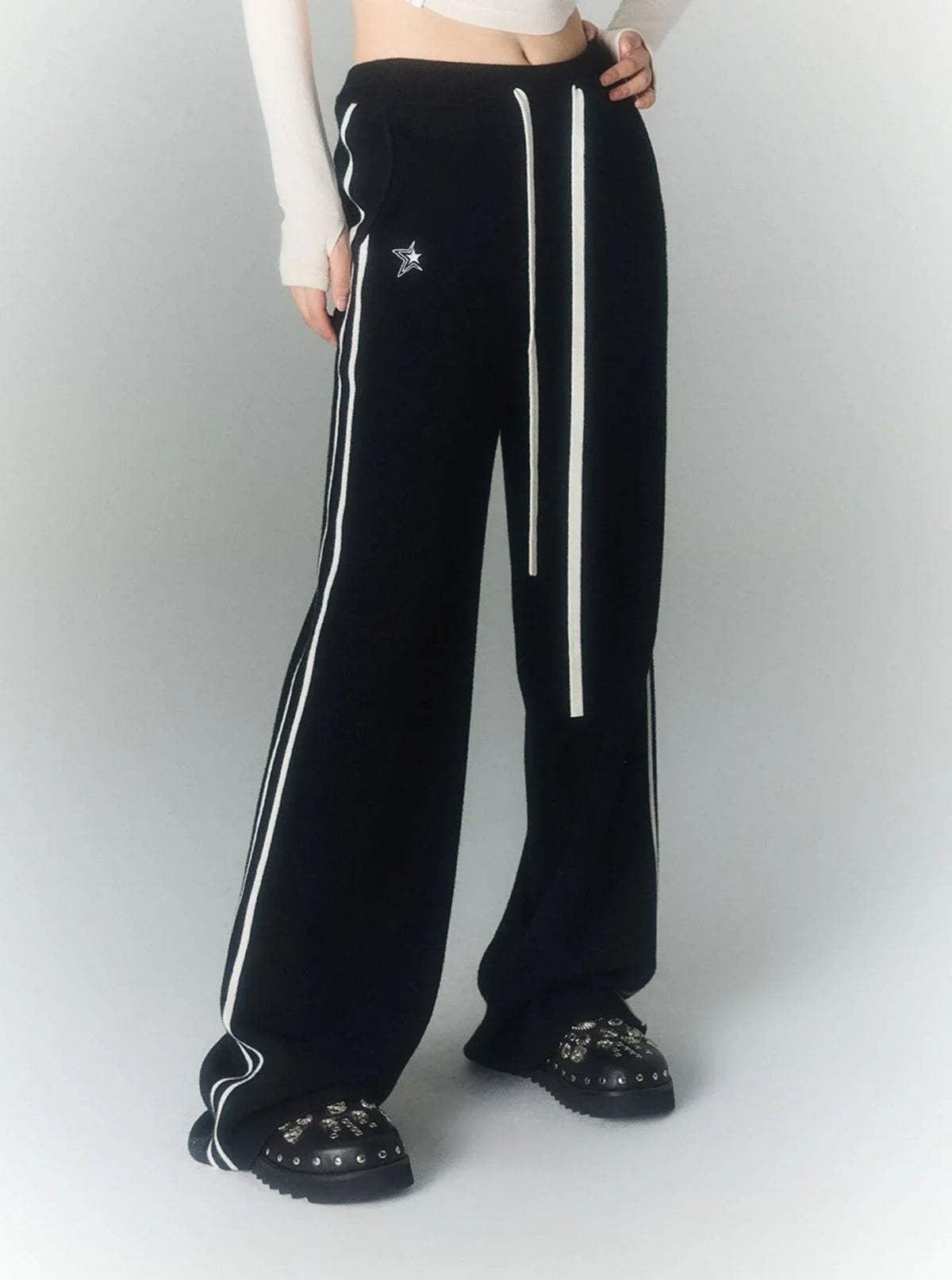 Striped Thickened Knitted Casual Pants