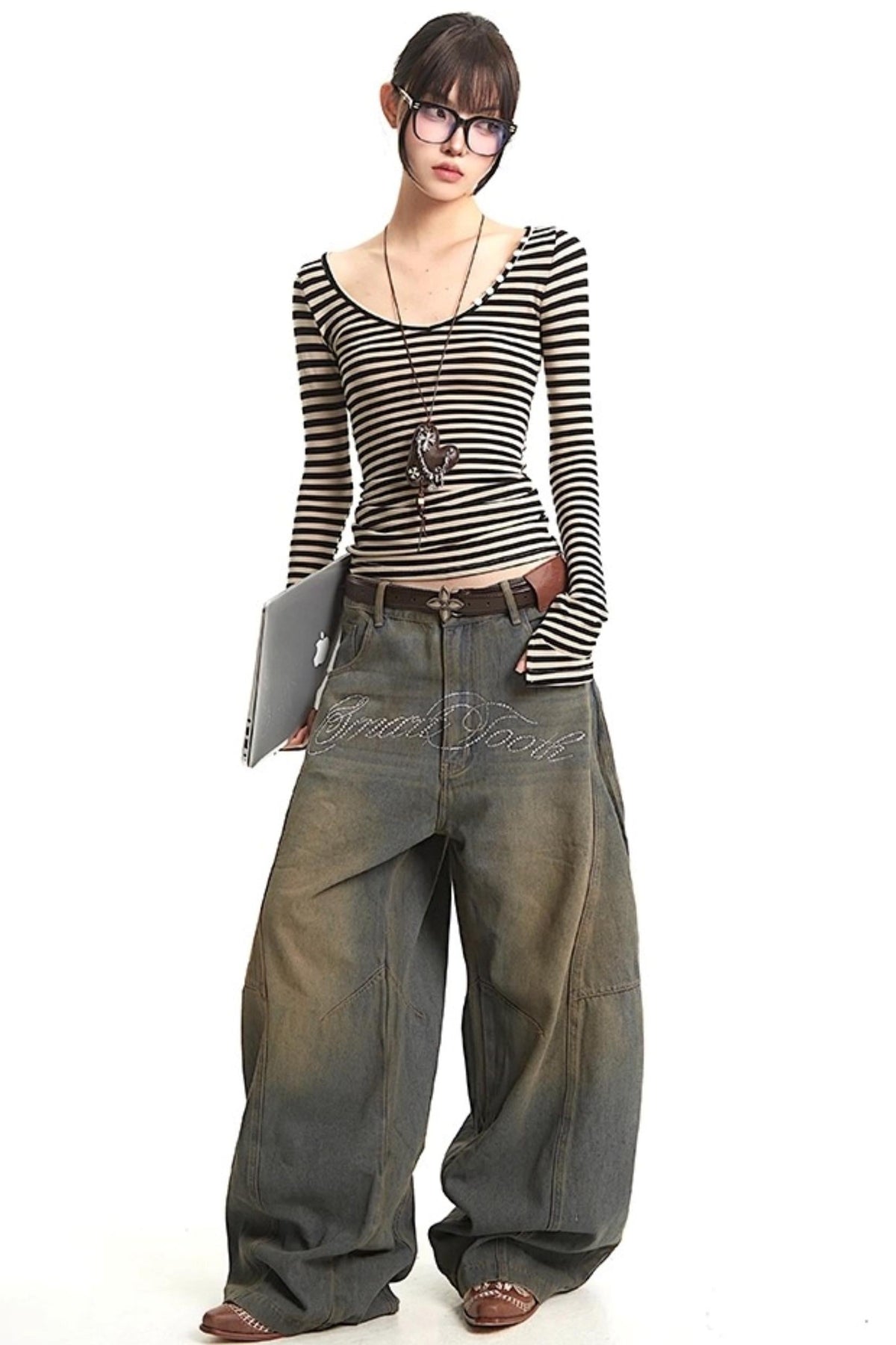 Striped V-Neck Tee