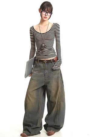 Striped V-Neck Tee