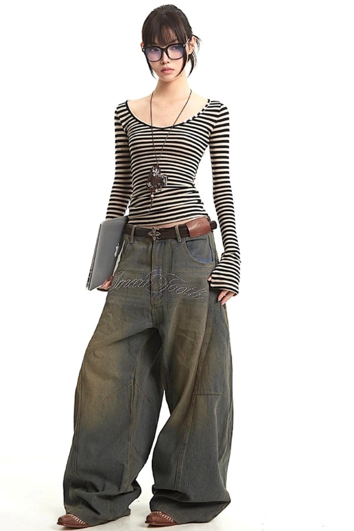 Striped V-Neck Tee