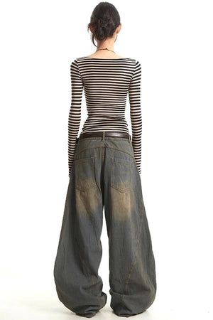Striped V-Neck Tee