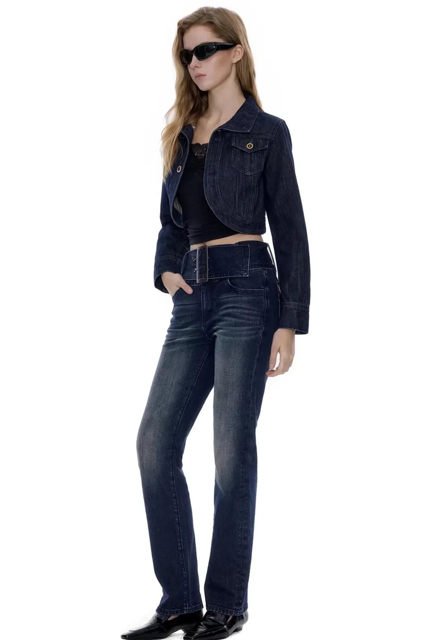 Structural Silhouette Short Denim Jacket