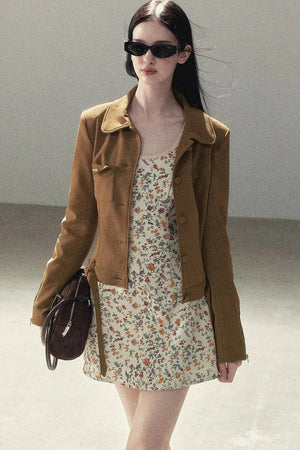 Style PU Suede Short Jacket