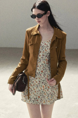 Style PU Suede Short Jacket