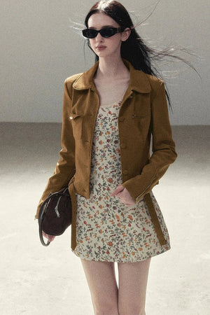 Style PU Suede Short Jacket