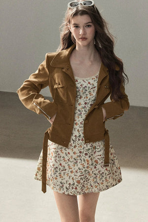 Style PU Suede Short Jacket