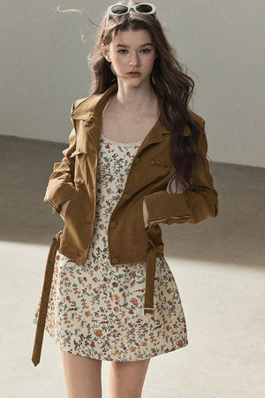 Style PU Suede Short Jacket