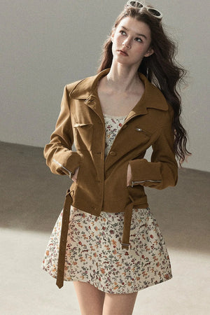 Style PU Suede Short Jacket