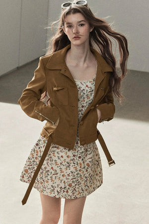 Style PU Suede Short Jacket