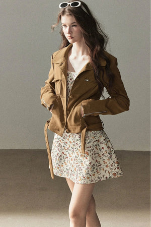 Style PU Suede Short Jacket