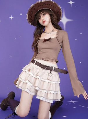 Sub-high waist cake skirt