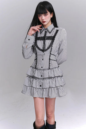 Subculture Stripe Shirt Dress