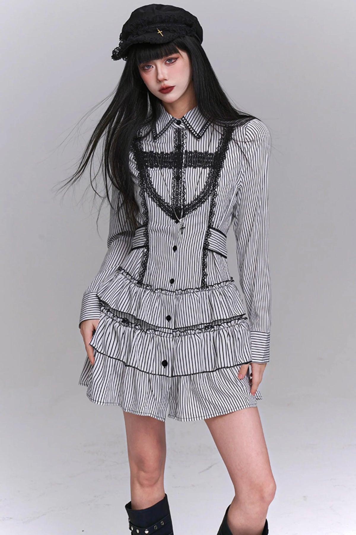 Subculture Stripe Shirt Dress