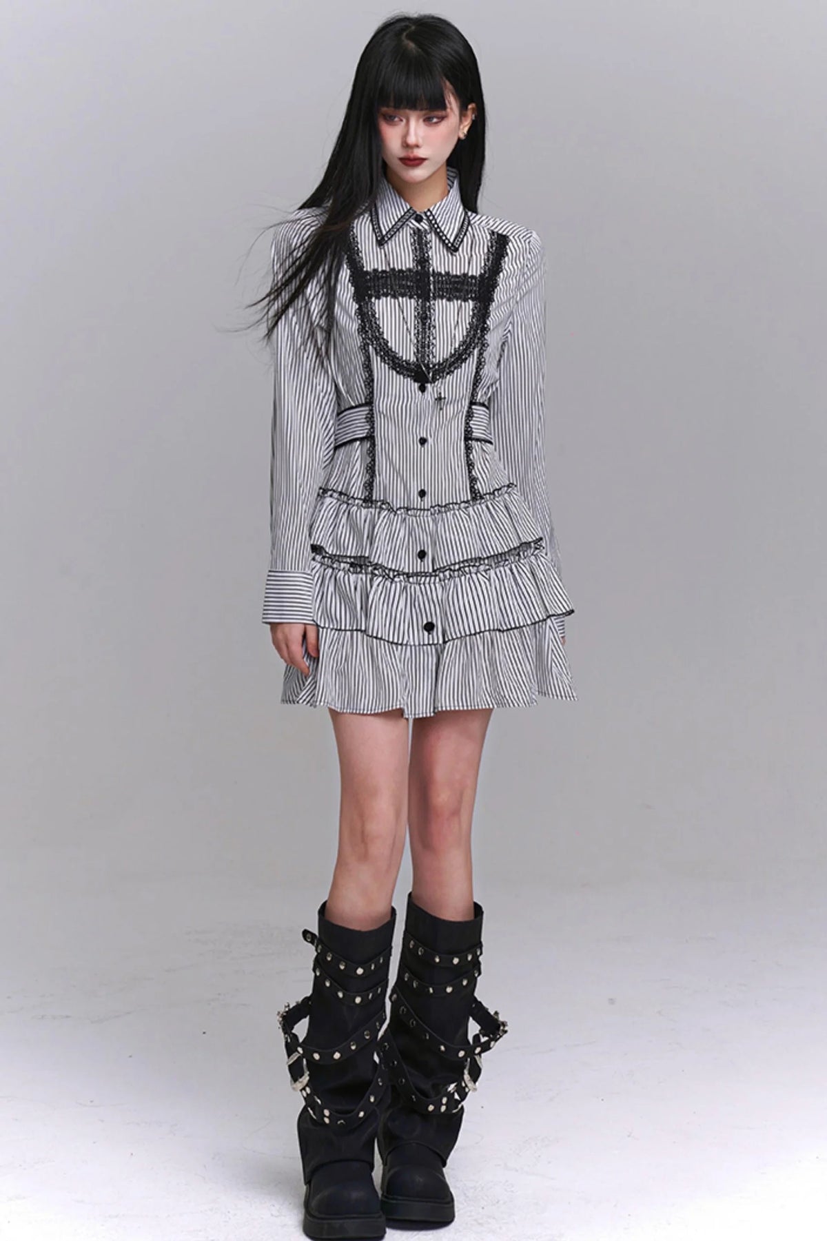 Subculture Stripe Shirt Dress