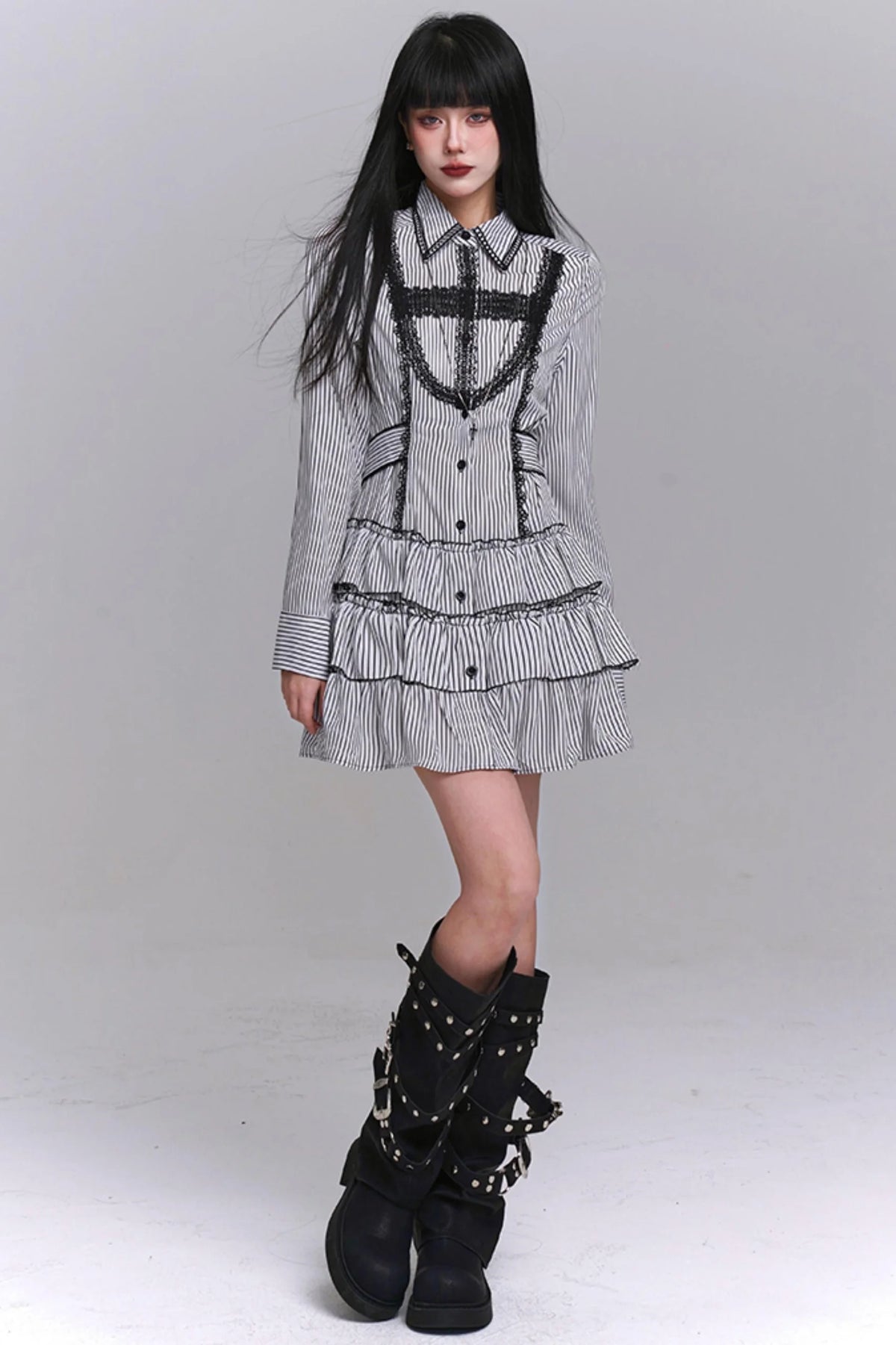 Subculture Stripe Shirt Dress