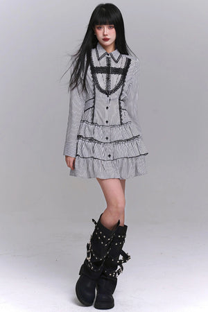 Subculture Stripe Shirt Dress