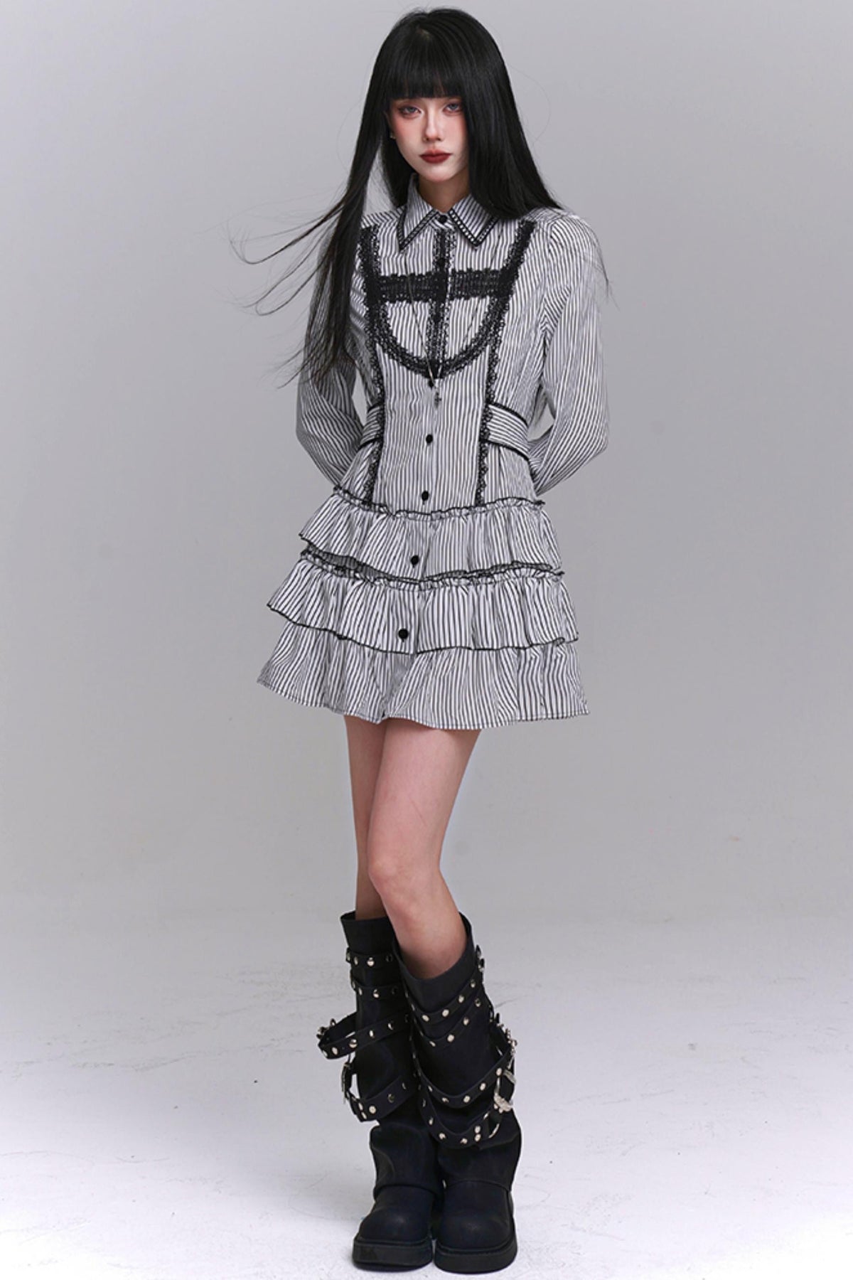 Subculture Stripe Shirt Dress