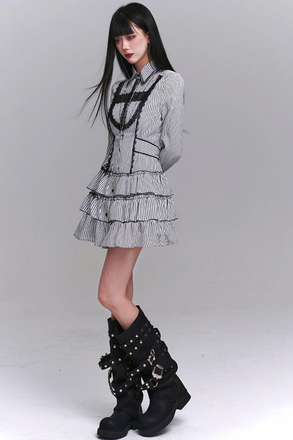 Subculture Stripe Shirt Dress