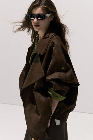 Suede Texture Leather Jacket