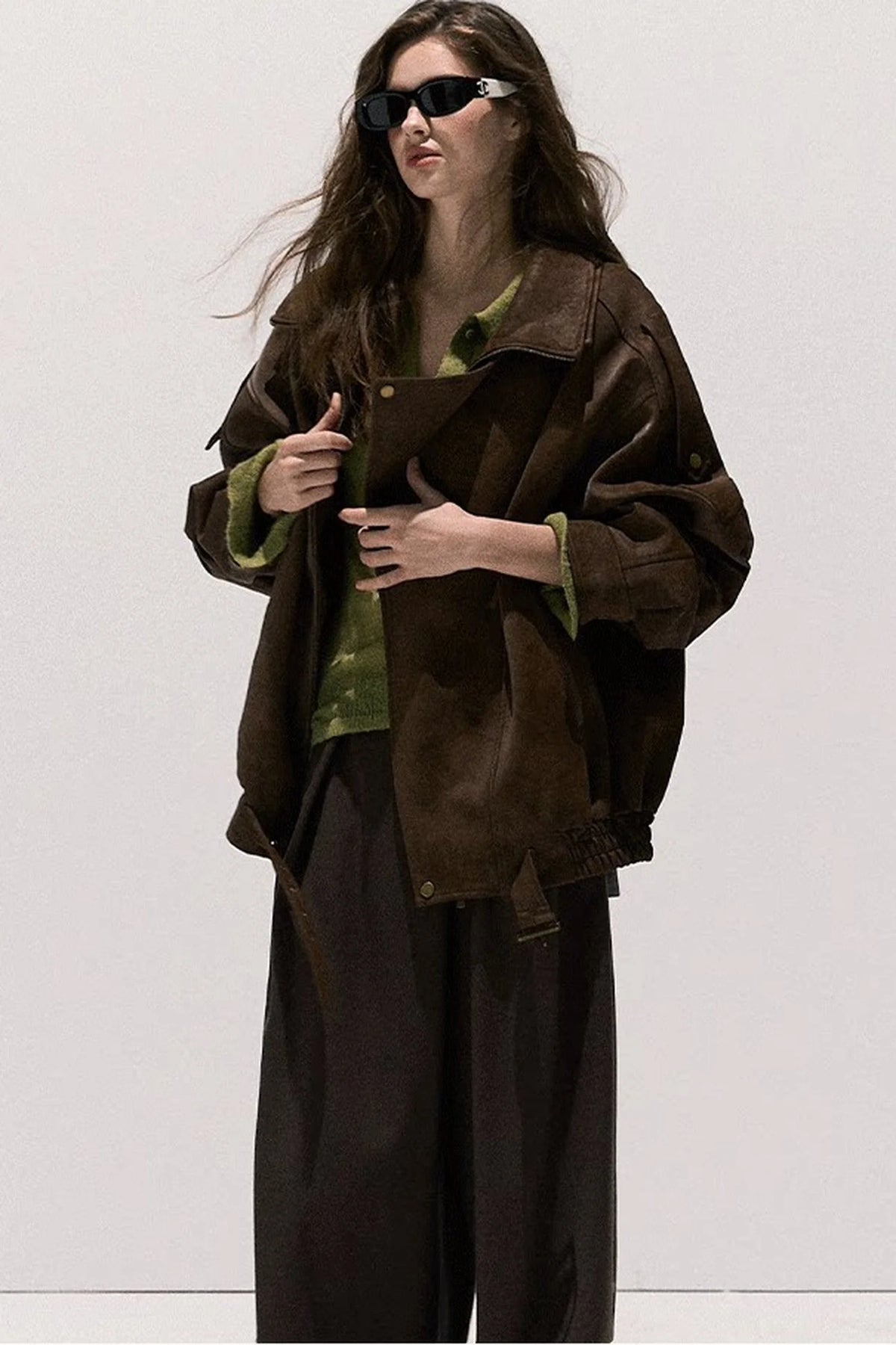 Suede Texture Leather Jacket