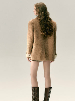 Suit collar wool coat