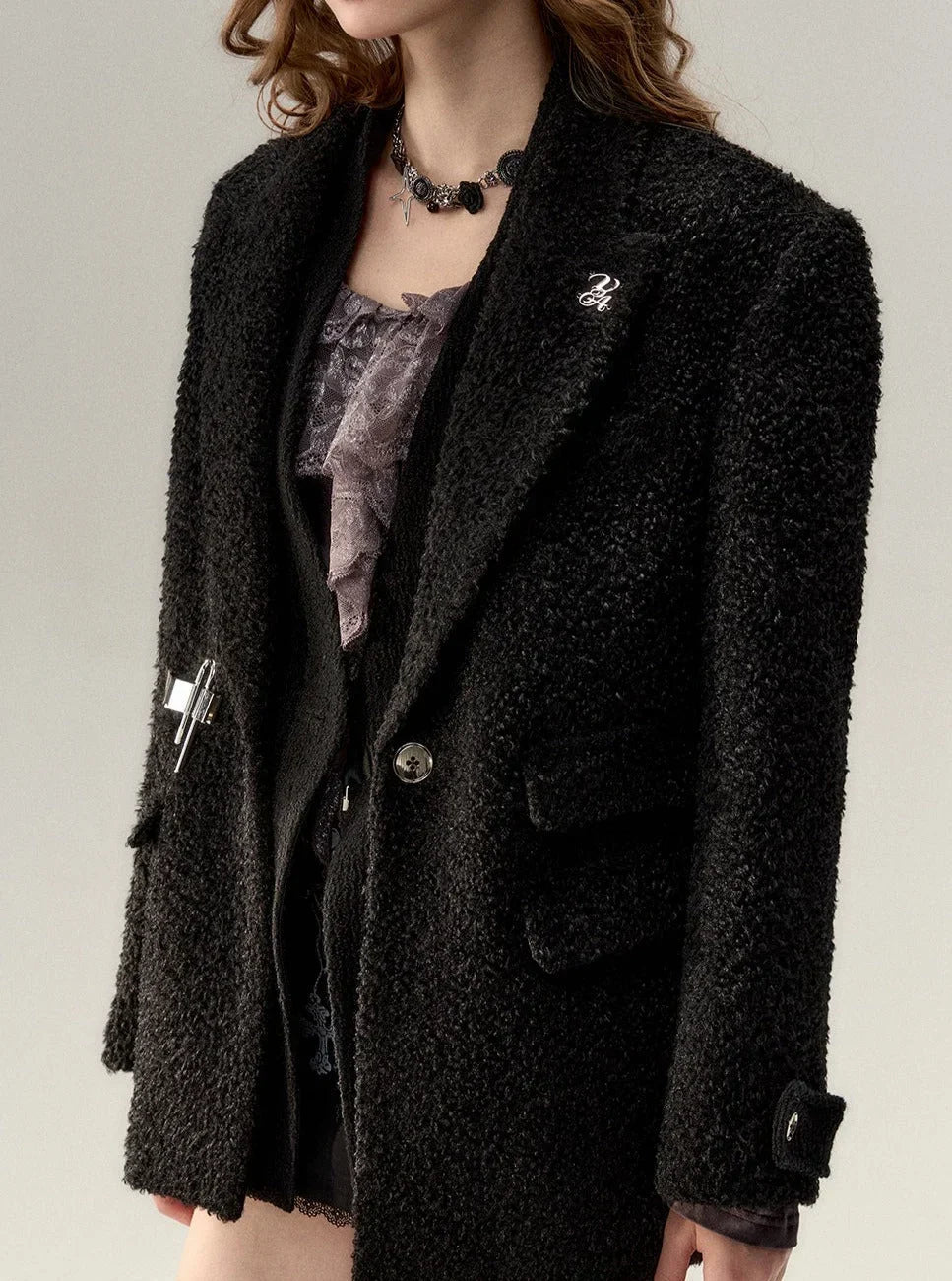 Suit collar wool coat