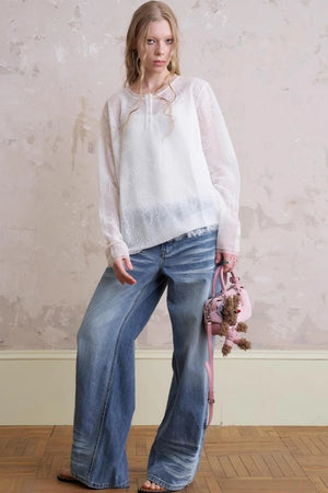 Summer Bear Knit Top