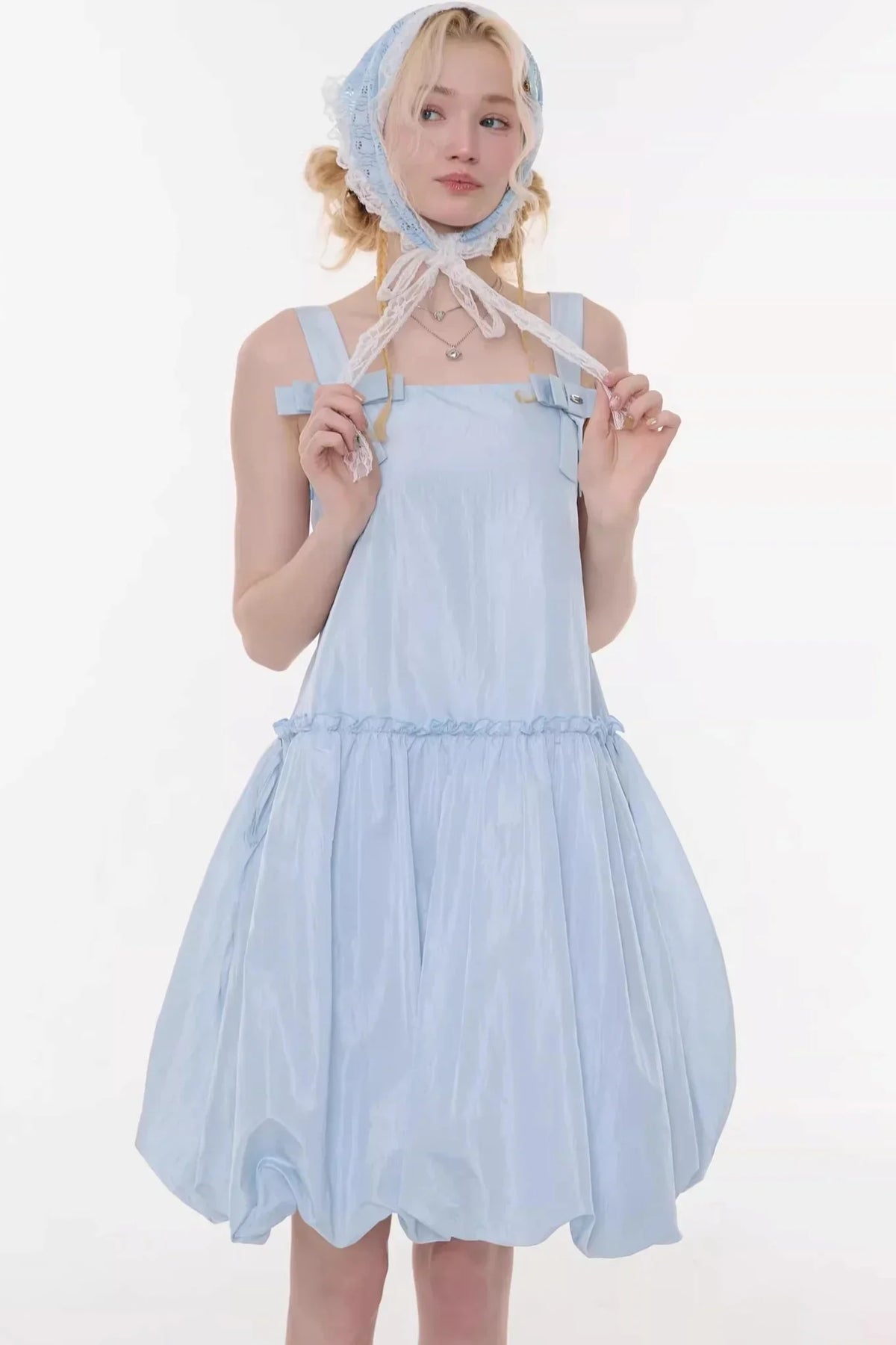 Summer Blue Bow-Tie Dress