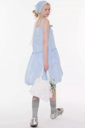 Summer Blue Bow-Tie Dress