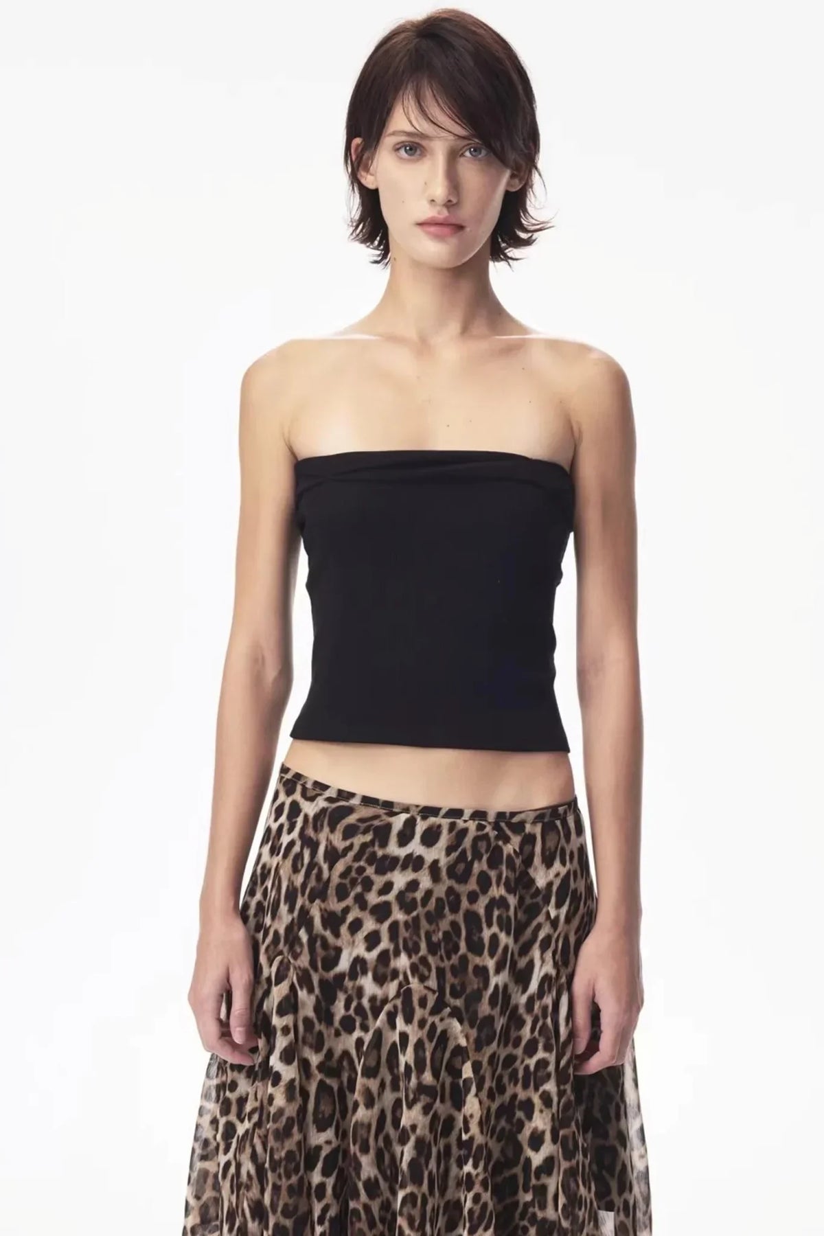 Summer Blue Two-Tone Tube Top