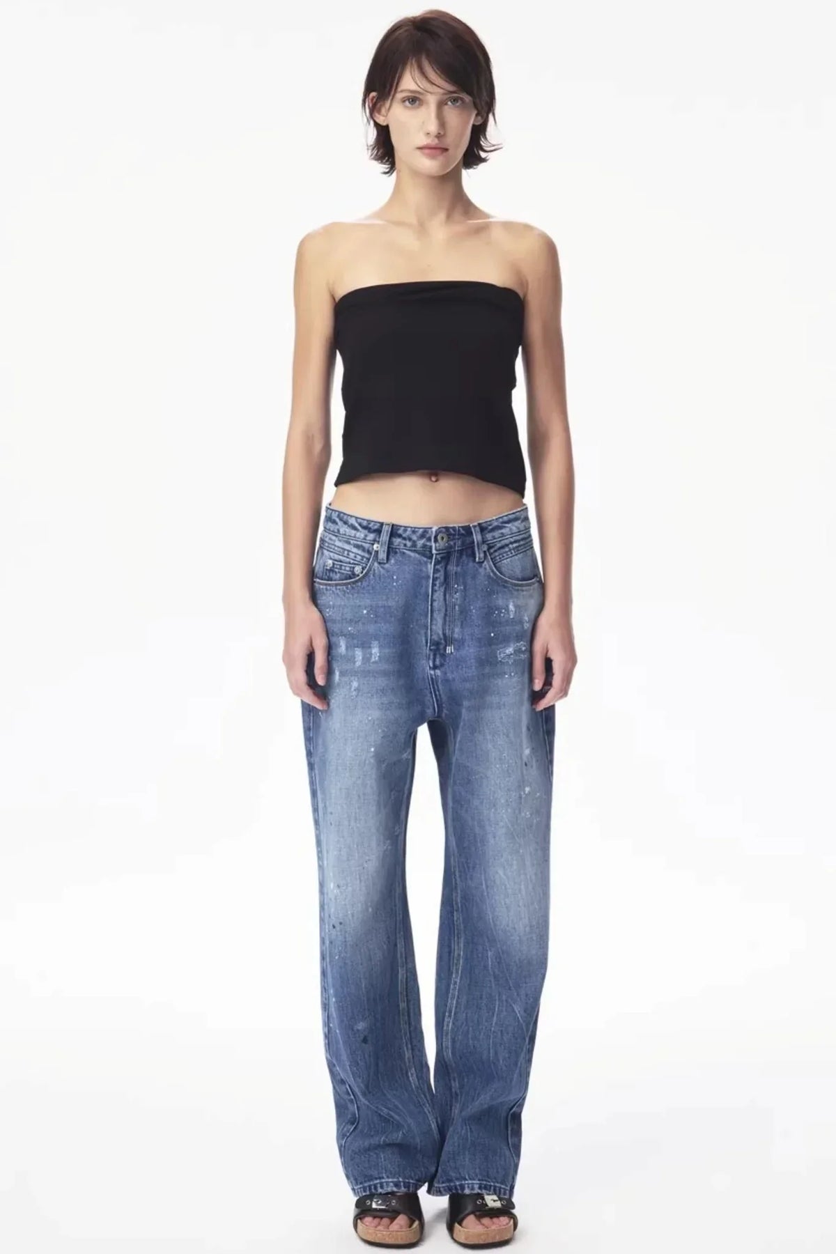 Summer Blue Two-Tone Tube Top