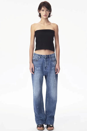 Summer Blue Two-Tone Tube Top